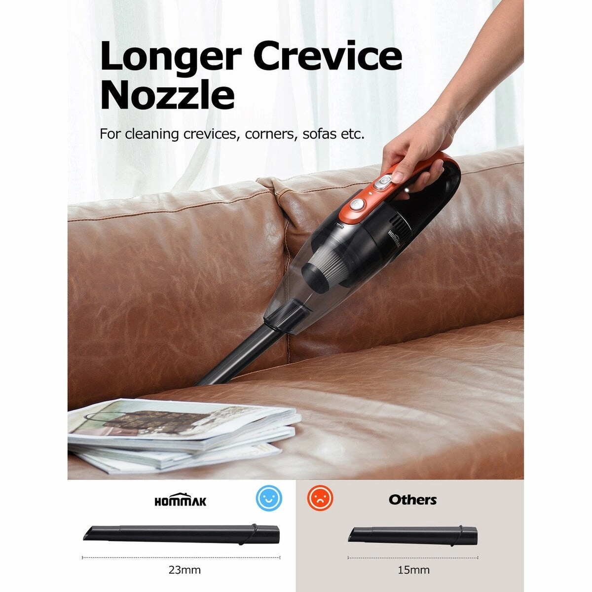 Hommak Car Vacuum. Handheld Vacuum Cleaner Portable & Cordless. Dry 2 in 1 Hand Vacuum 6KPa Strong Suction