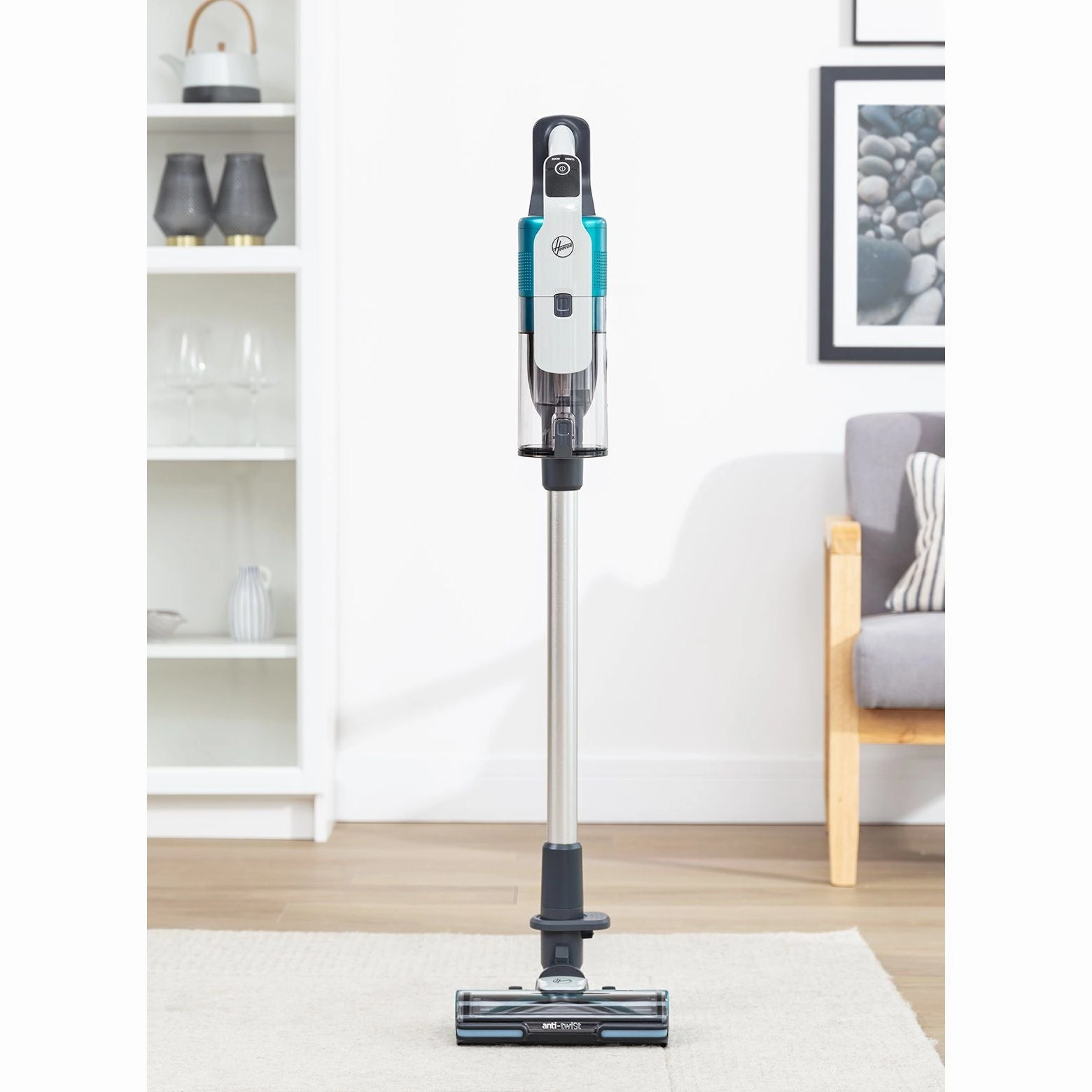 Hoover 0.7L HF9 Anti-Twist Cordless Pet Vacuum Cleaner - Grey & Turquoise | HF910P