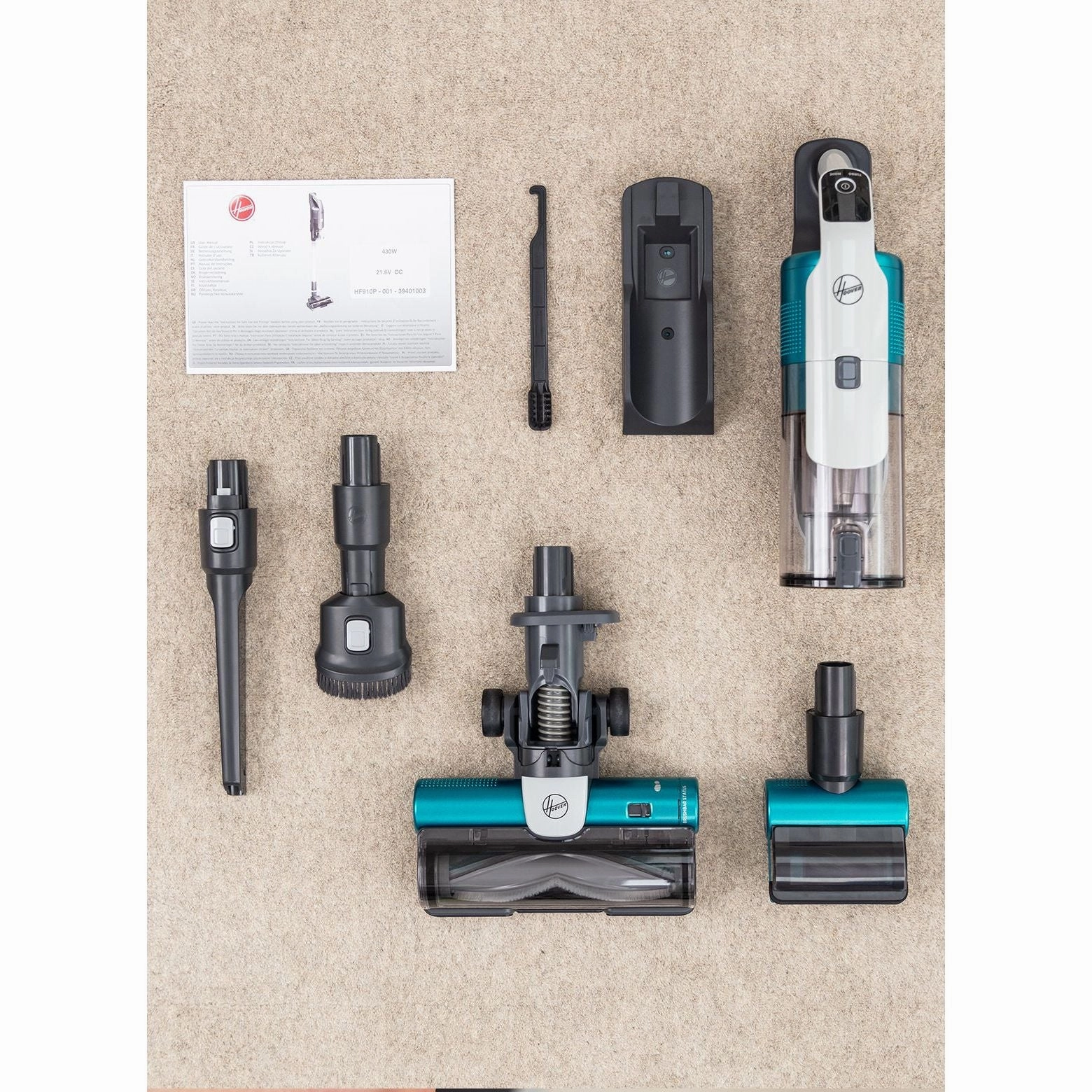 Hoover 0.7L HF9 Anti-Twist Cordless Pet Vacuum Cleaner - Grey & Turquoise | HF910P