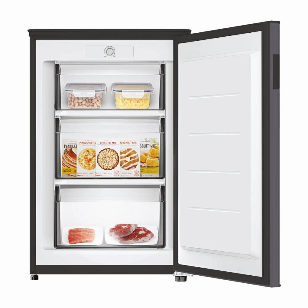 Hoover 85L Freestanding Upright Freezer - Black | HOUQS 58ESK
