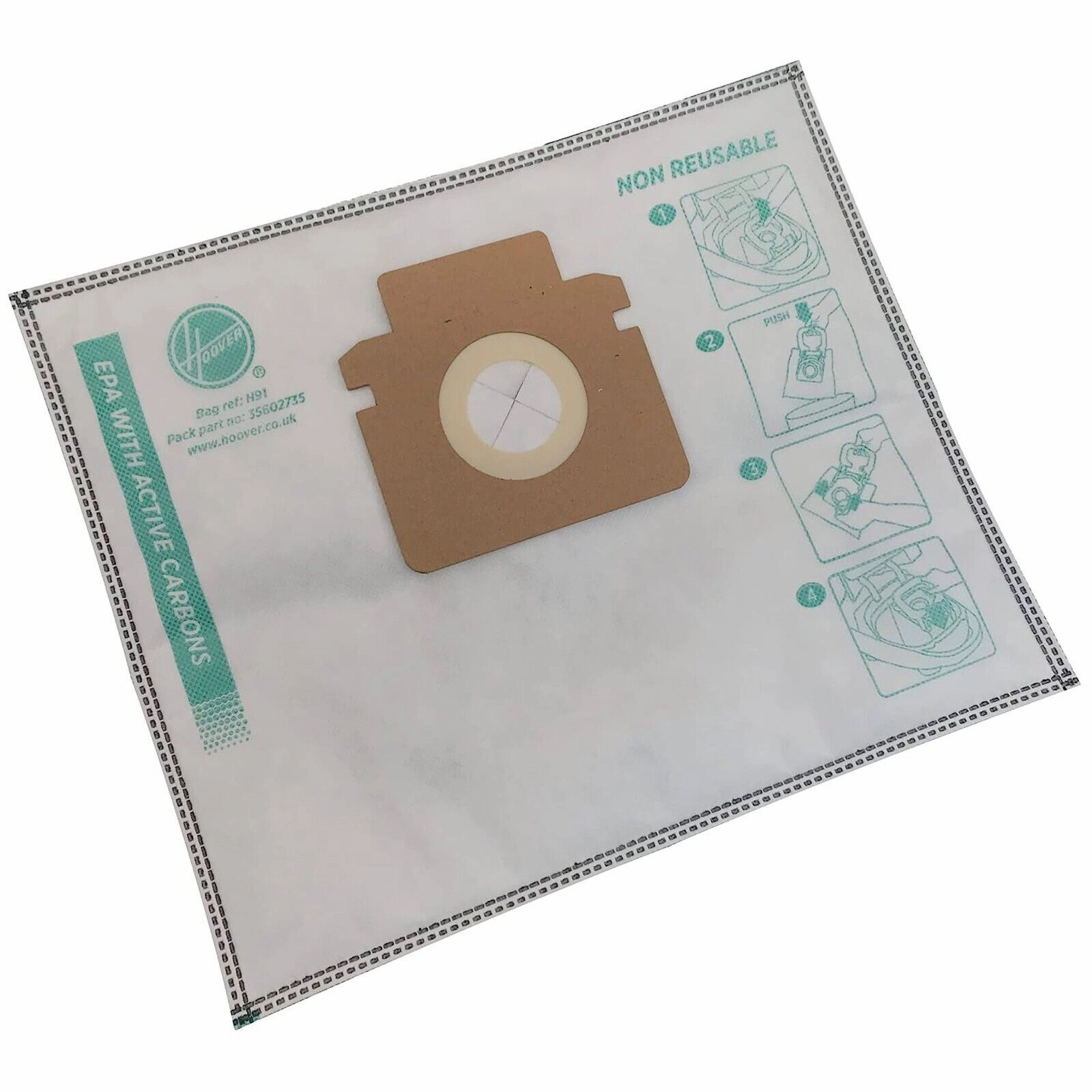 Hoover H90 Vacuum Cleaner Bags H-Energy 300 4 Pieces - White | 35602734