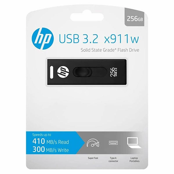 HP X911W USB SSD 3.2 256GB Flash Drive - Black | HPFD911W-256