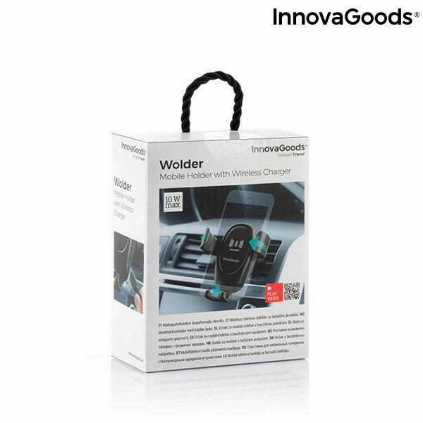 InnovaGoods Wolder Mobile Holder with Wireless Charger - Black | 815974