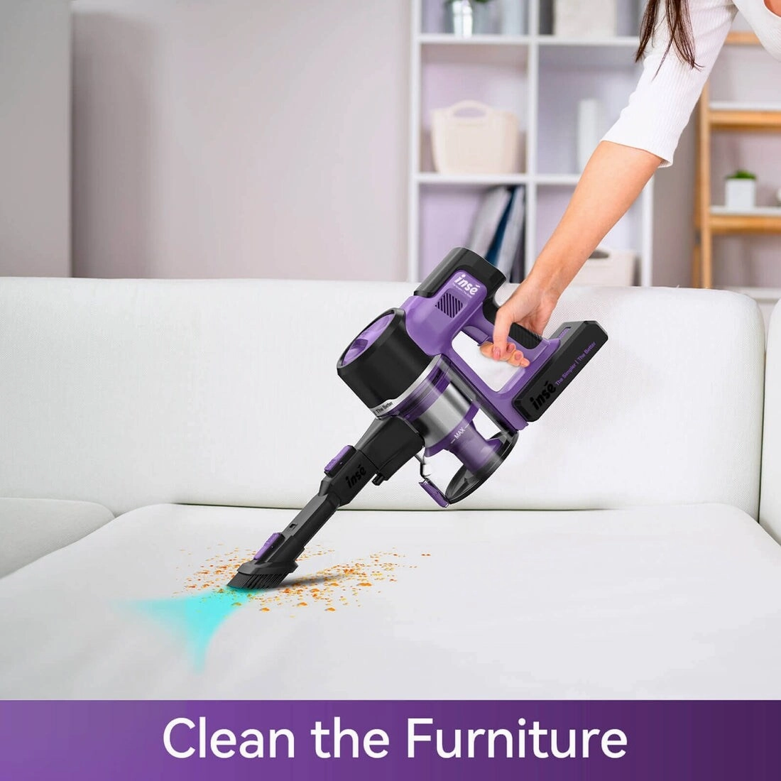 INSE S10 Cordless Vacuum For Pet Hair with 26Kpa Powerful Suction