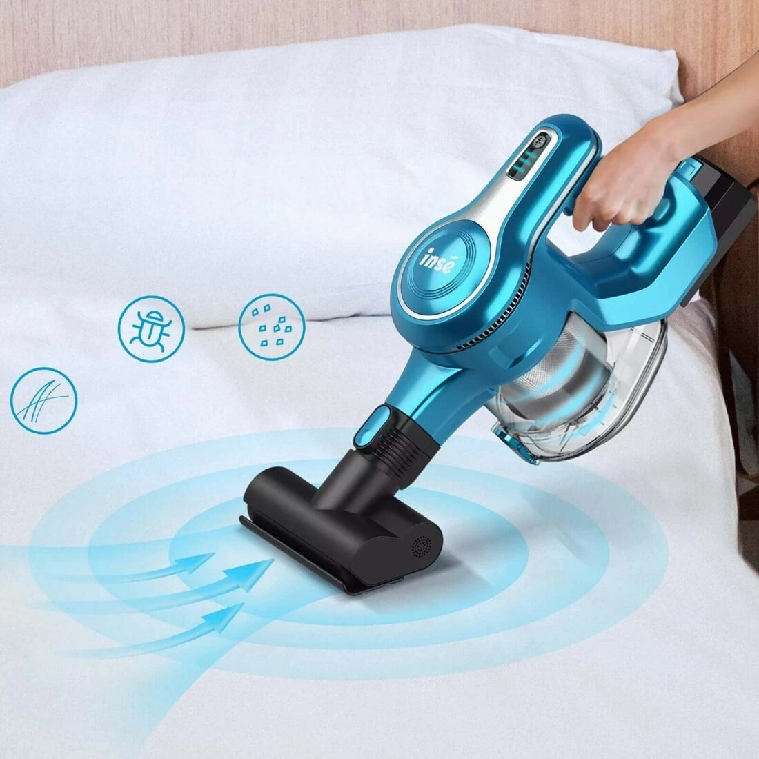 INSE S63 Cordless Vacuum with 2 Batteries 28Kpa Powerful Suction