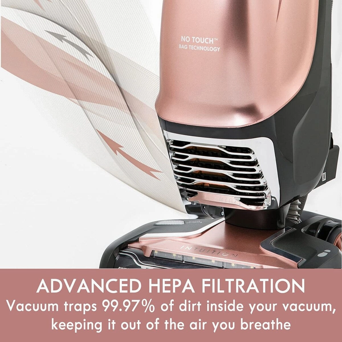 Intuition Bagged Upright Vacuum. liftup Cleaner with Hair Eliminator brushroll. pet Handi-Mate for Carpet. Hard Floor. Rose Gold