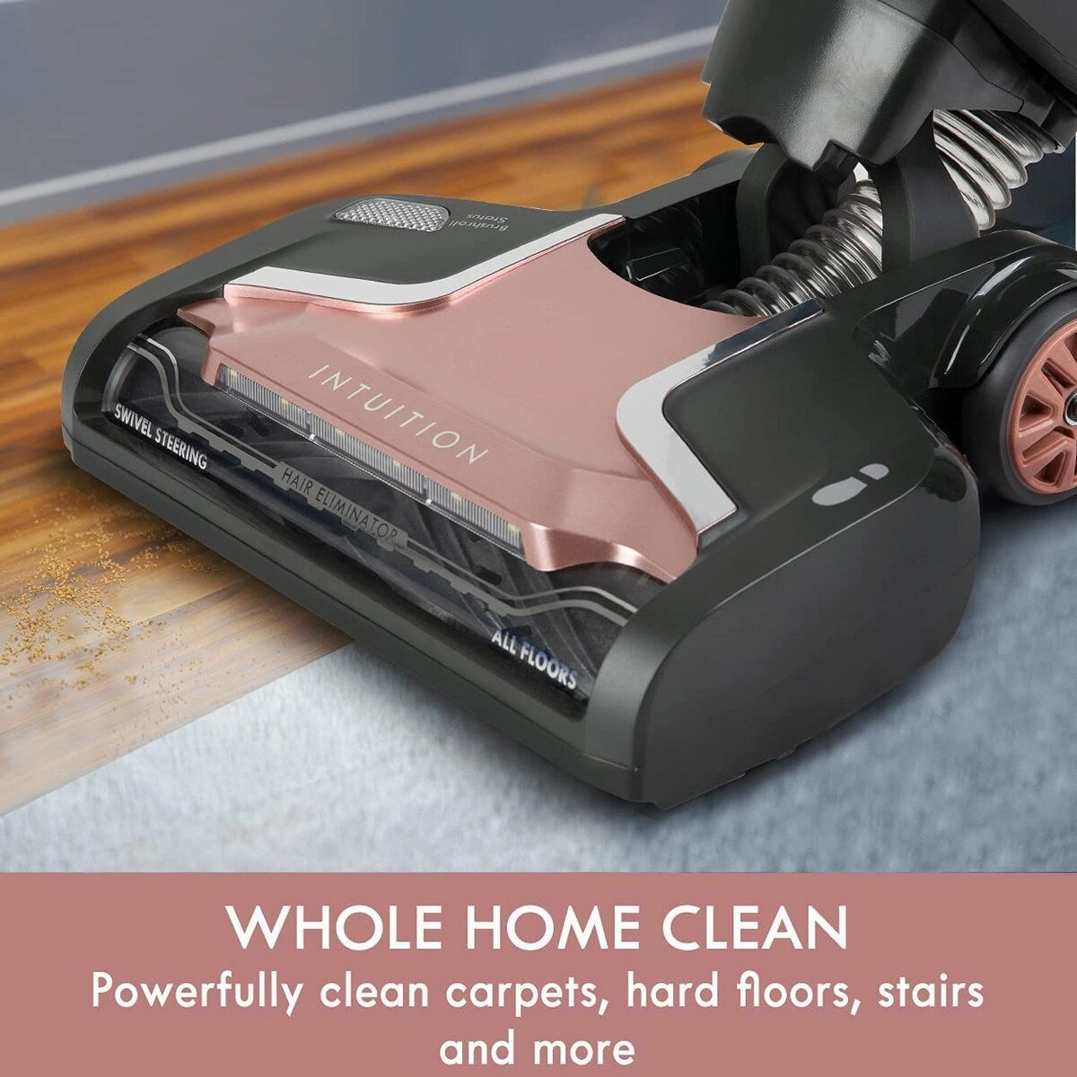 Intuition Bagged Upright Vacuum. liftup Cleaner with Hair Eliminator brushroll. pet Handi-Mate for Carpet. Hard Floor. Rose Gold