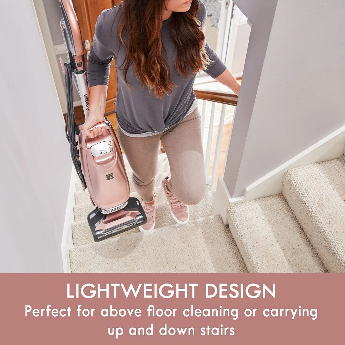 Intuition Bagged Upright Vacuum. liftup Cleaner with Hair Eliminator brushroll. pet Handi-Mate for Carpet. Hard Floor. Rose Gold