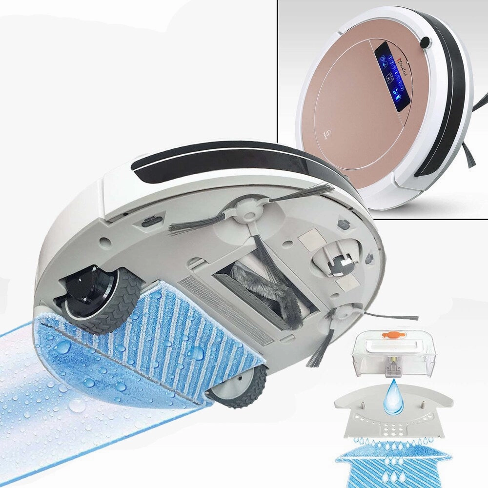 iTouchless Robot Vacuum Cleaner with Wet Mop. Rose Gold