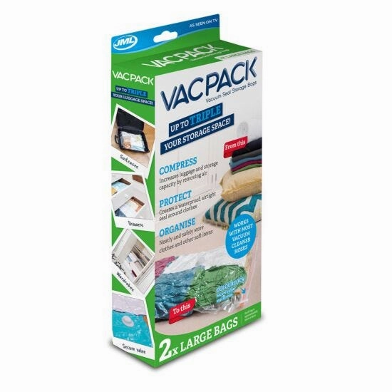 JML Vac Pack Vacuum Seal Storage Bags - Clear (Pack of 2) | A001080