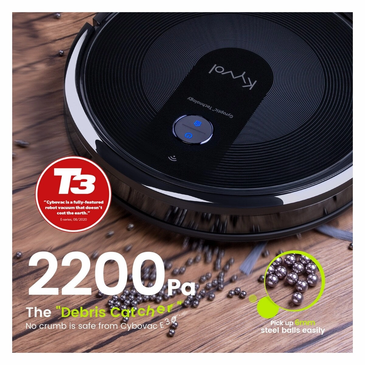 Kyvol Cybovac E30 Gyroptic Navigation System Based Robot Vacuum Cleaner. Black