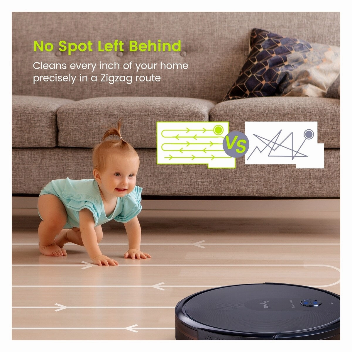 Kyvol Cybovac E30 Gyroptic Navigation System Based Robot Vacuum Cleaner. Black