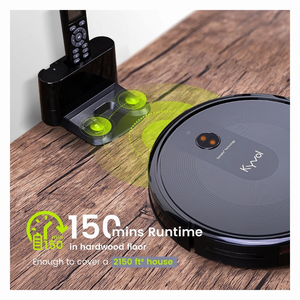 Kyvol Cybovac E30 Gyroptic Navigation System Based Robot Vacuum Cleaner. Black