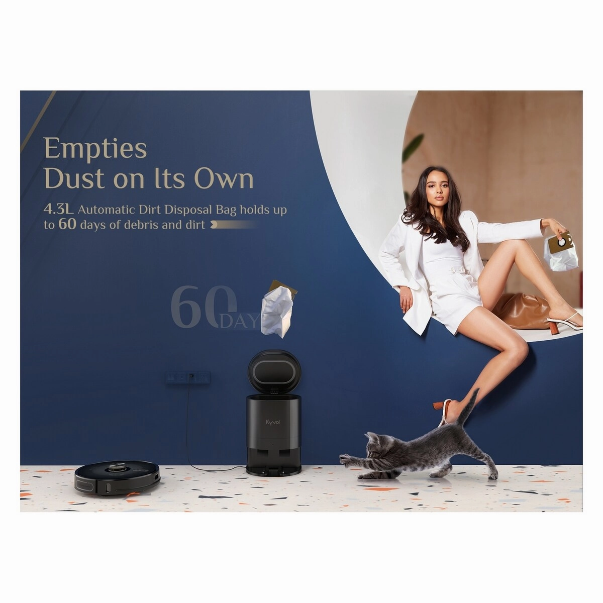 Kyvol Cybovac S31 Smart Laser Robot Vacuum With Self-Emptying Dustbin. Black