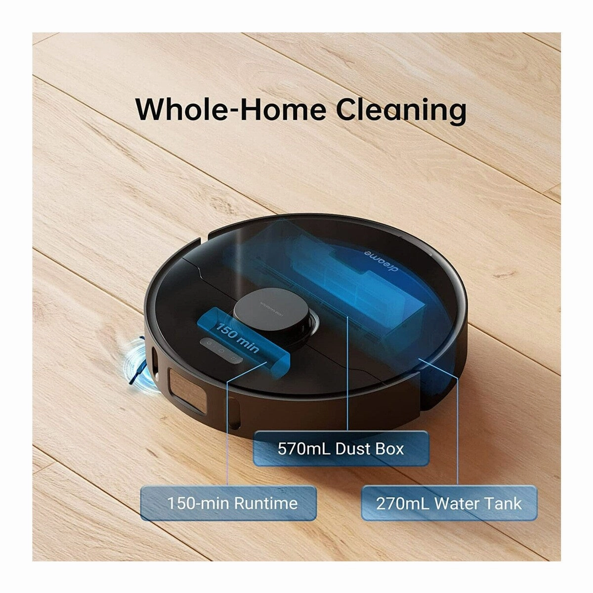 L10 Pro Robot Vacuum and Mop 150 Min Runtime in Black