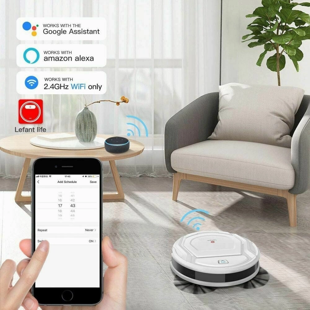 Lefant Auto Robotic Vacuums Cleaner Equipped WiFi Alexa Google M210
