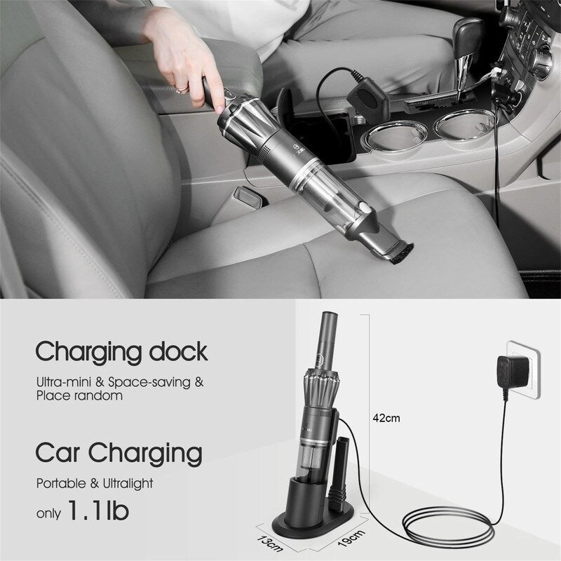 Lightweight Hand Vacuum Cleaner with Upgraded Brushless Motor & Single Touch Empty