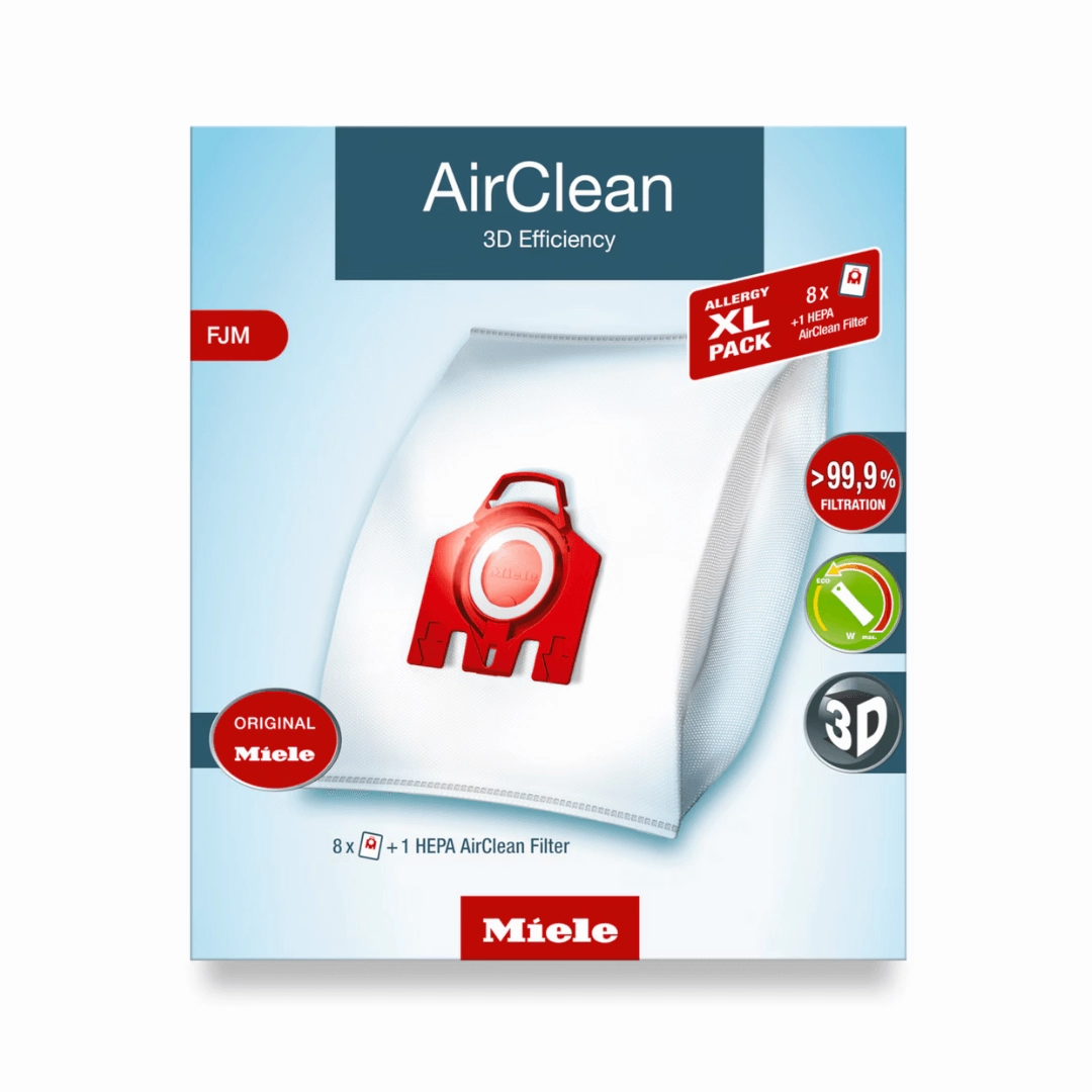 Miele XL-Pack AirClean 3D Efficiency FJM. Allergy (8 FJM Bags. HA50 HEPA Filter)