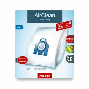 Miele XL-Pack AirClean 3D Efficiency GN. Allergy (8 GN Bags. HA50 HEPA Filter)