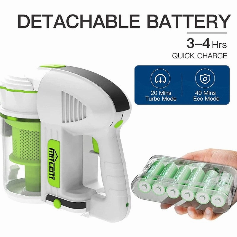 Mitcent Cordless Vacuum Cleaner. Cordless Stick Vacuum Cleaner with 2200mAh Rechargeable Lithium Batteries