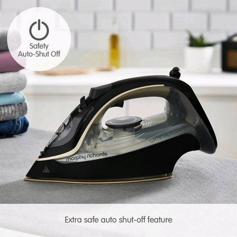 Morphy Richards Crystal Clear 35g Steam Output Steam Iron  - Black & Gold | 300302
