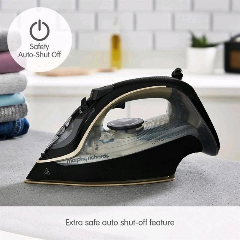 Morphy Richards Crystal Clear 35g Steam Output Steam Iron  - Black & Gold | 300302