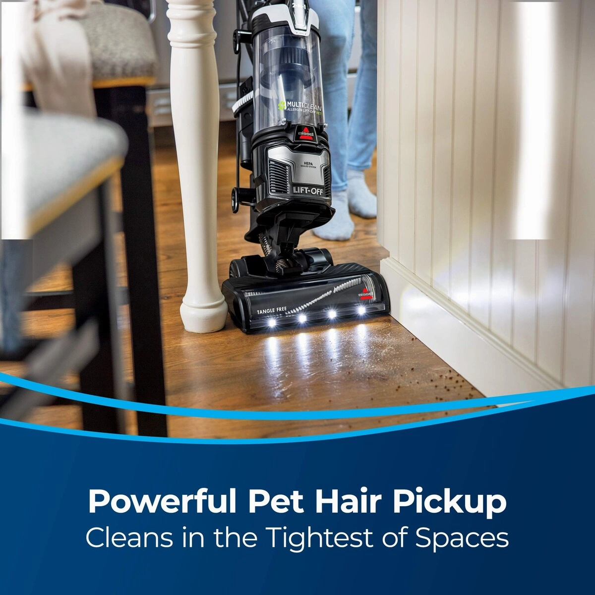 MultiClean Allergen Lift-Off Pet Compact Upright Vacuum with HEPA Filter Sealed System. 31259. Black/Silver