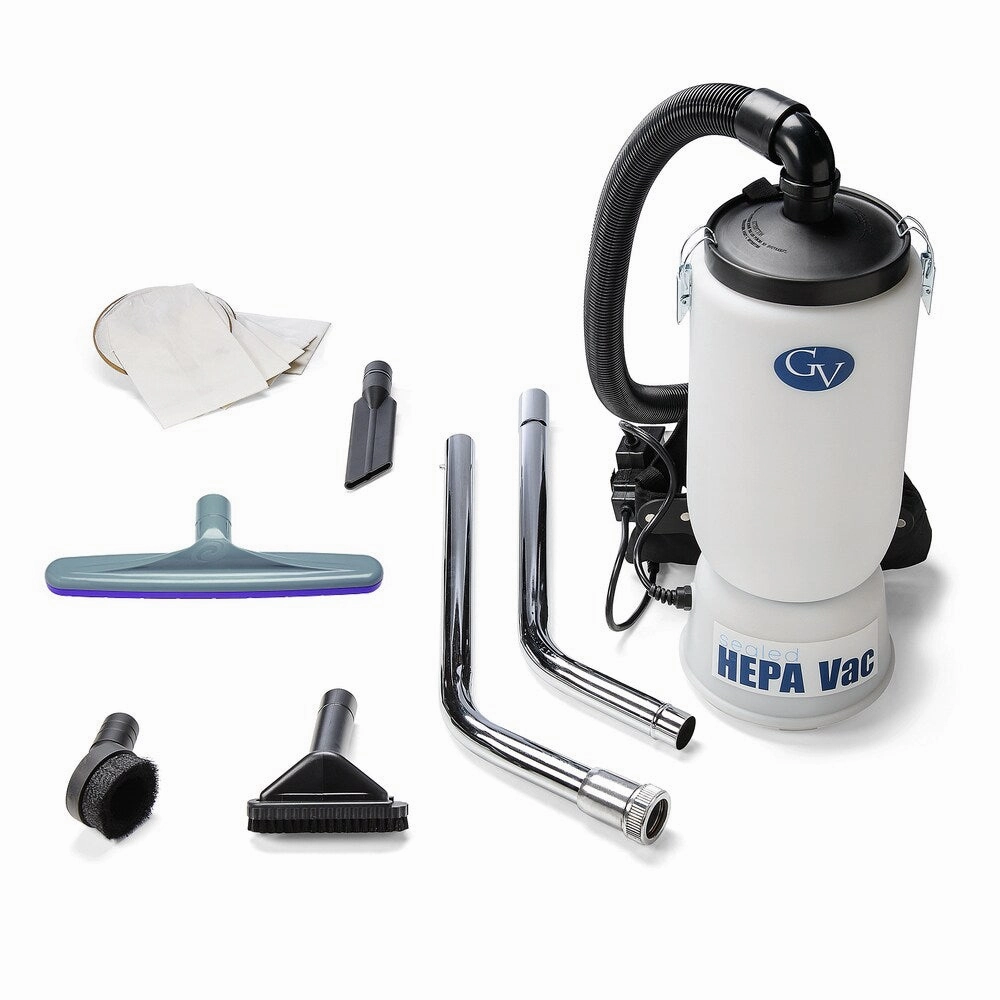 New GV 6-quart HEPA Backpack Vacuum with ProTeam 1.5-inch Commercial/Restaurant/Industrial Tool Kit