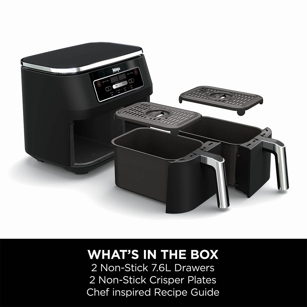 Ninja Foodi 4-in-1 Dual Zone 7.6L Air Fryer - Black | AF200UK