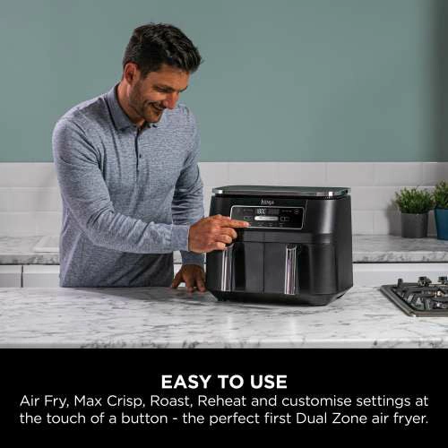 Ninja Foodi 4-in-1 Dual Zone 7.6L Air Fryer - Black | AF200UK