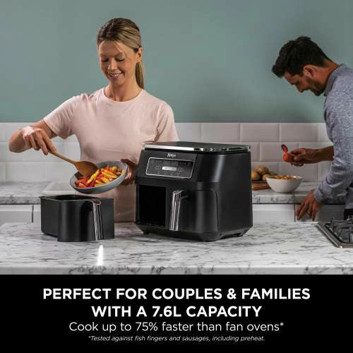Ninja Foodi 4-in-1 Dual Zone 7.6L Air Fryer - Black | AF200UK