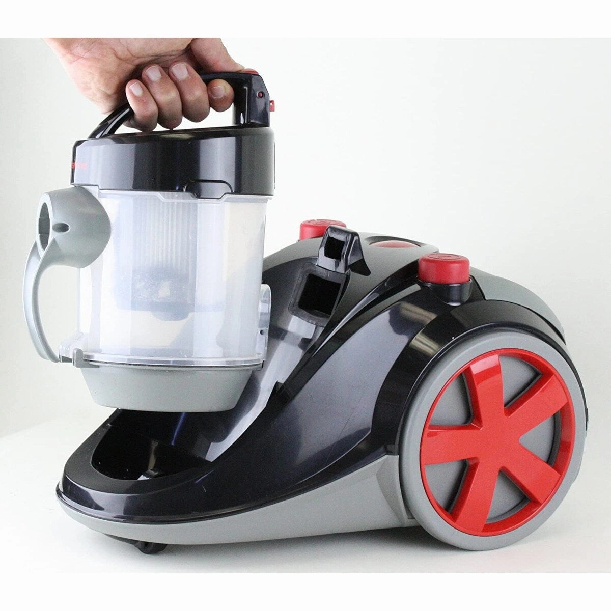 Ovente Electric Canister Vacuum 1.5L Dust Cup. Black