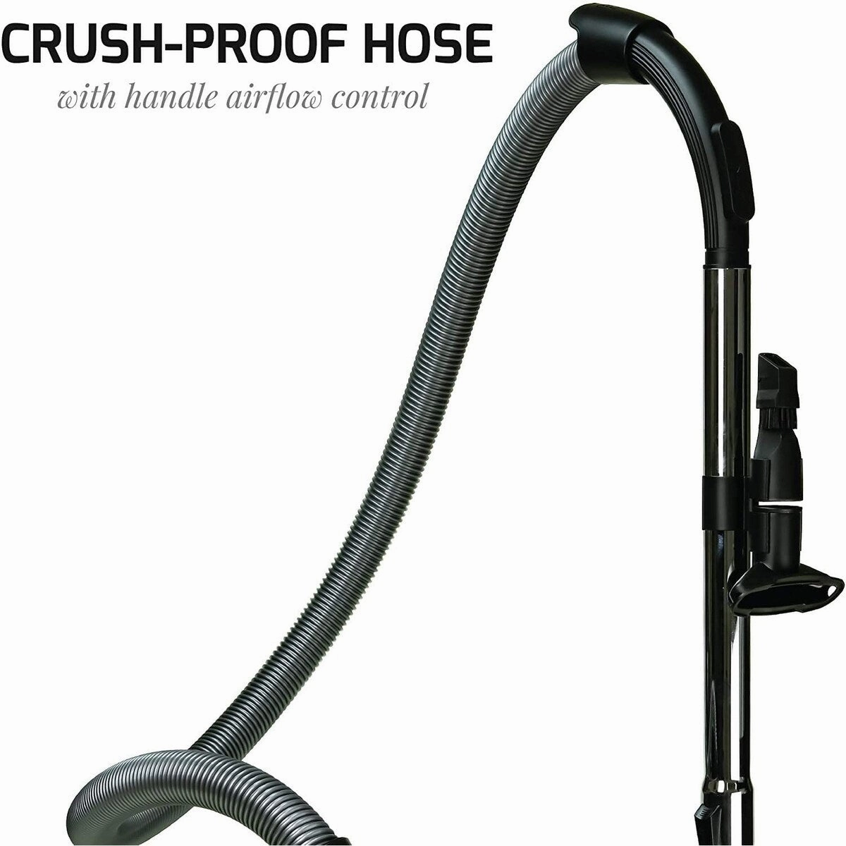 Ovente Electric Canister Vacuum Cleaner. Bonus of Pack of 4 Dust Bags and 1 HEPA Filter. Black ST1600B   ACPST16041