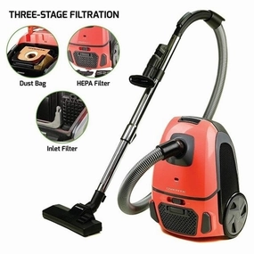 Ovente Electric Canister Vacuum with 2 Speed Control. Orange ST1600C