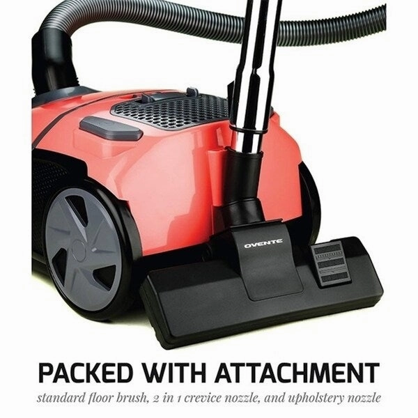 Ovente Electric Canister Vacuum with 2 Speed Control. Orange ST1600C