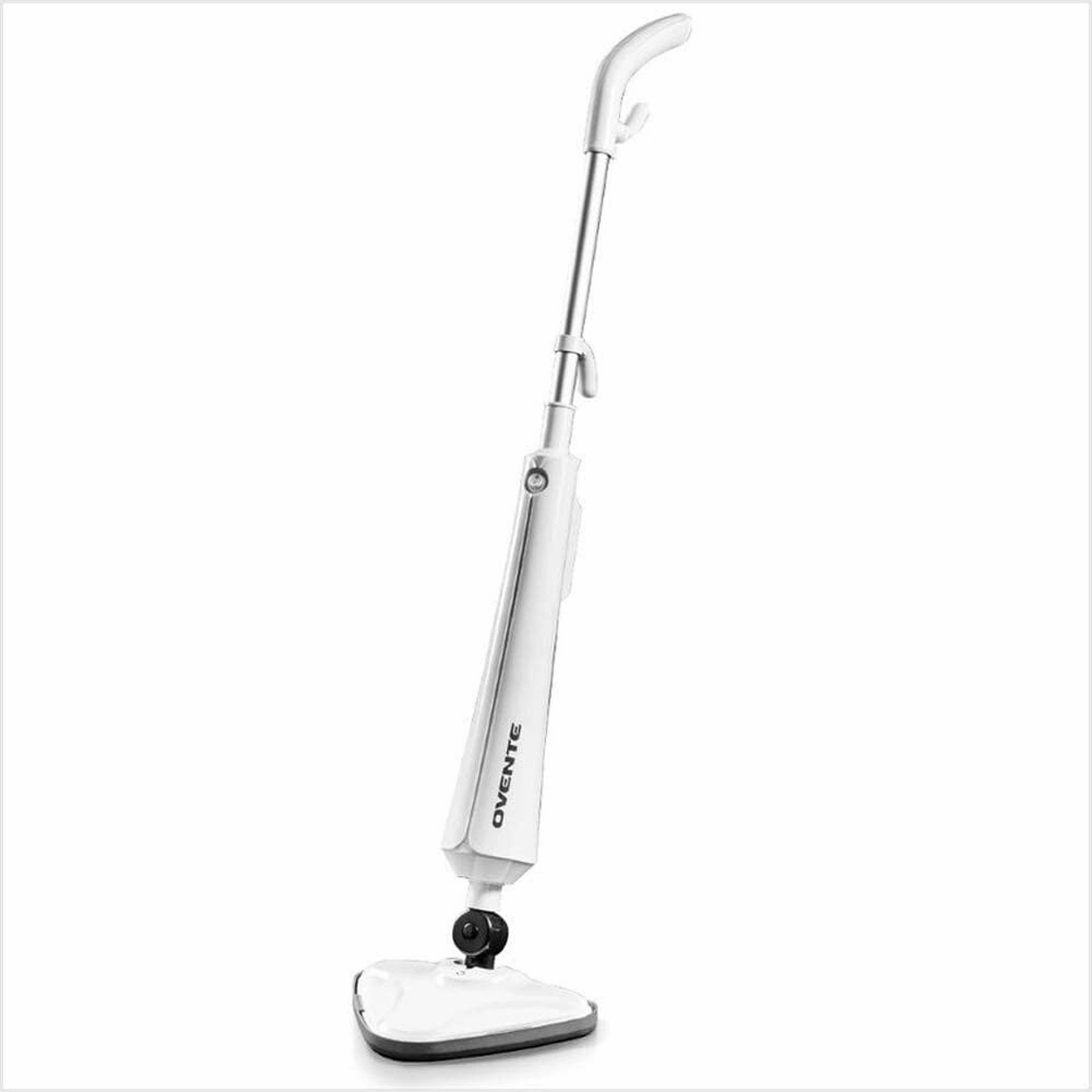 Ovente Electric Steam Mop. Tile Cleaner Steamer and Hard Wood Floor Cleaning with 2 Microfiber Pads ST405W