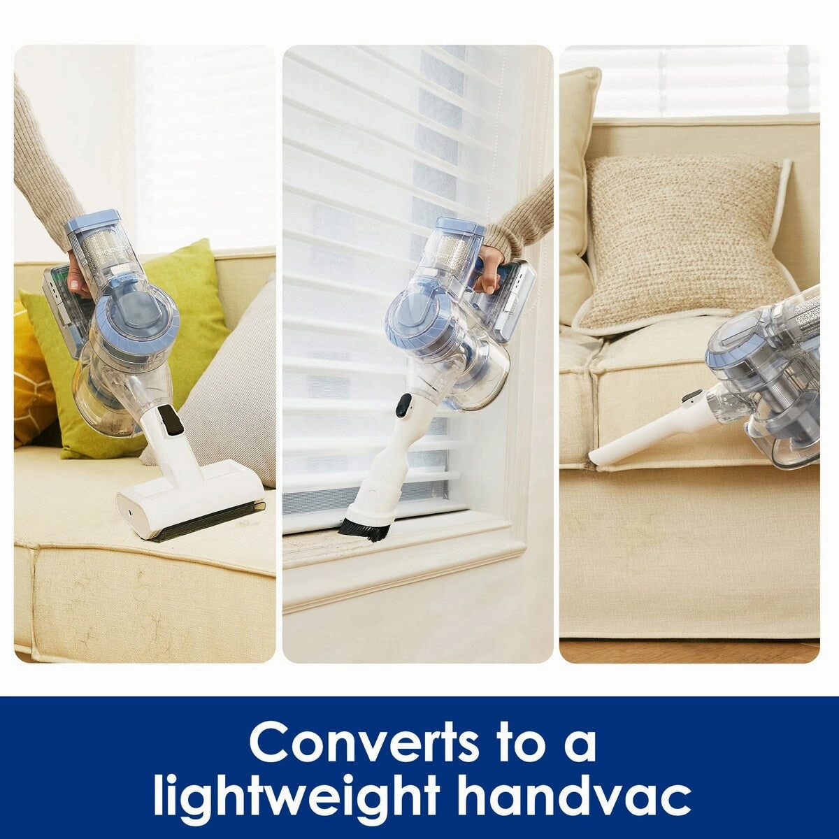 Pet Cordless Stick Vacuum Cleaner. Lightweight with ZeroTangle Brush Powerful Handheld Vacuum for Hard Floor. Carpet and Pet
