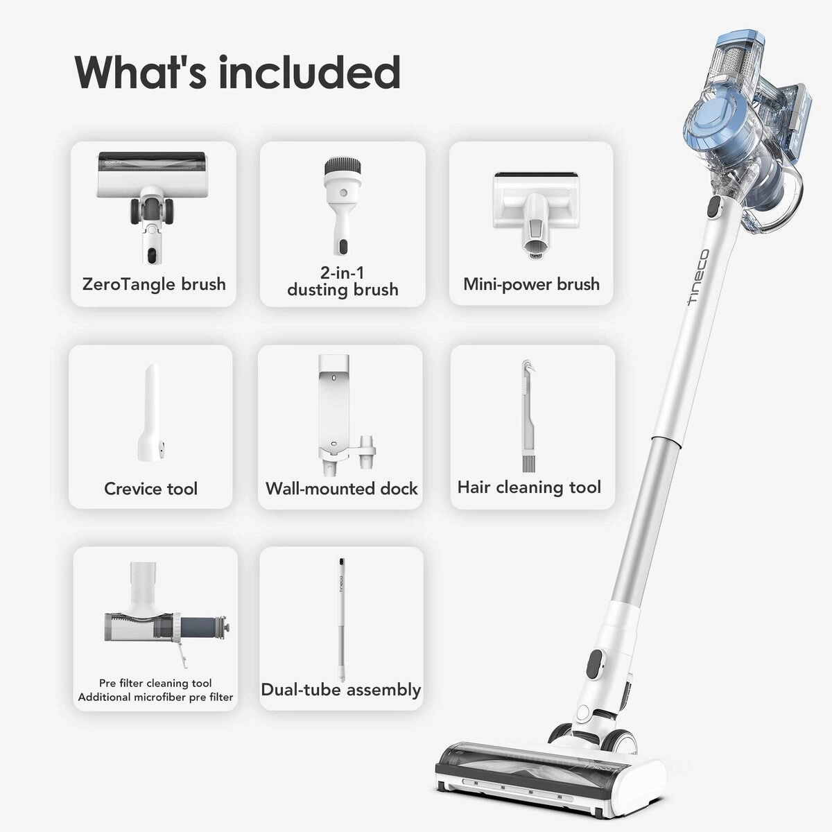 Pet Cordless Stick Vacuum Cleaner. Lightweight with ZeroTangle Brush Powerful Handheld Vacuum for Hard Floor. Carpet and Pet