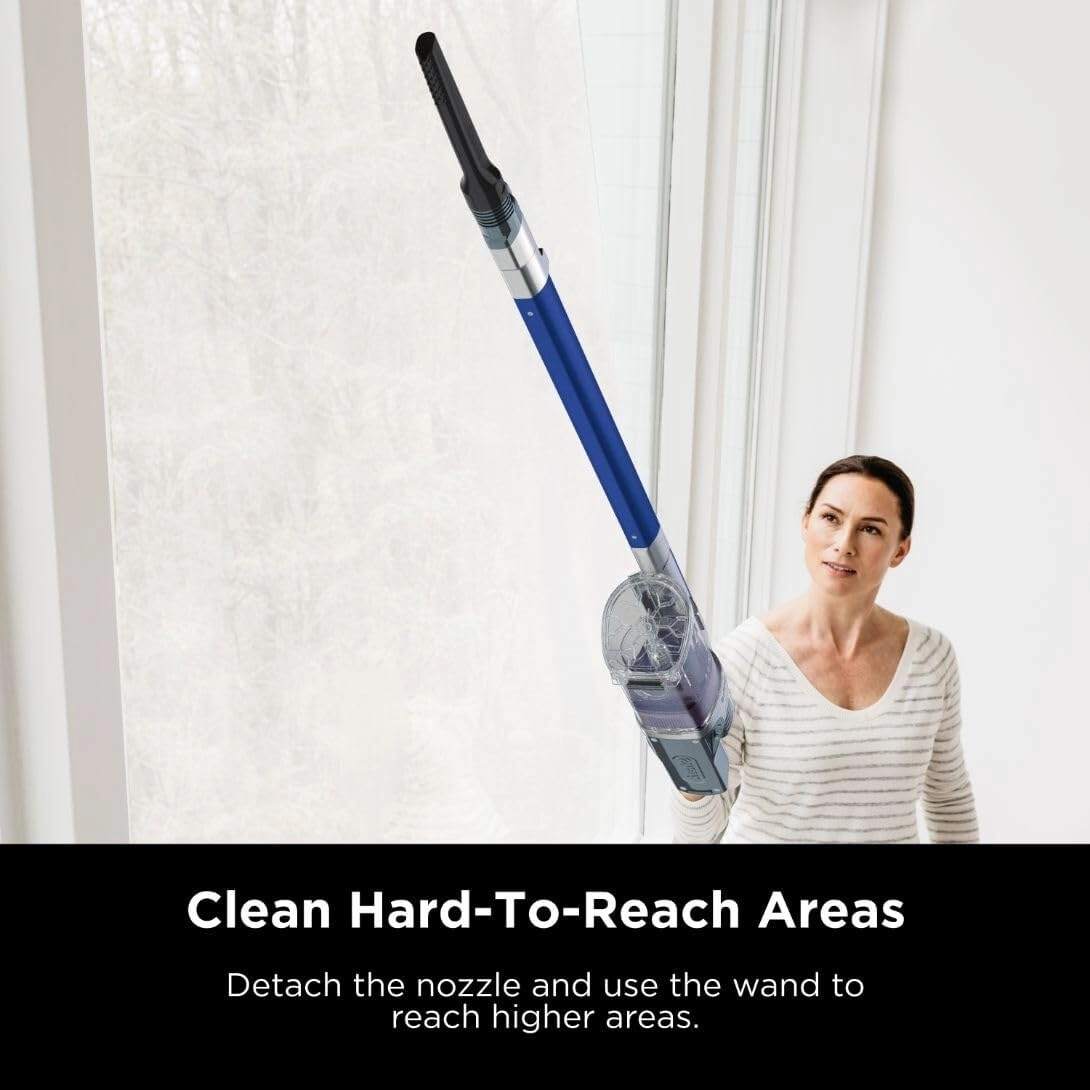 Pet Power Cordless Stick Vacuum Self-Cleaning Brusholl. PowerFins. Crevice Tool. Dusting Brush. 50min Runtime. Blue