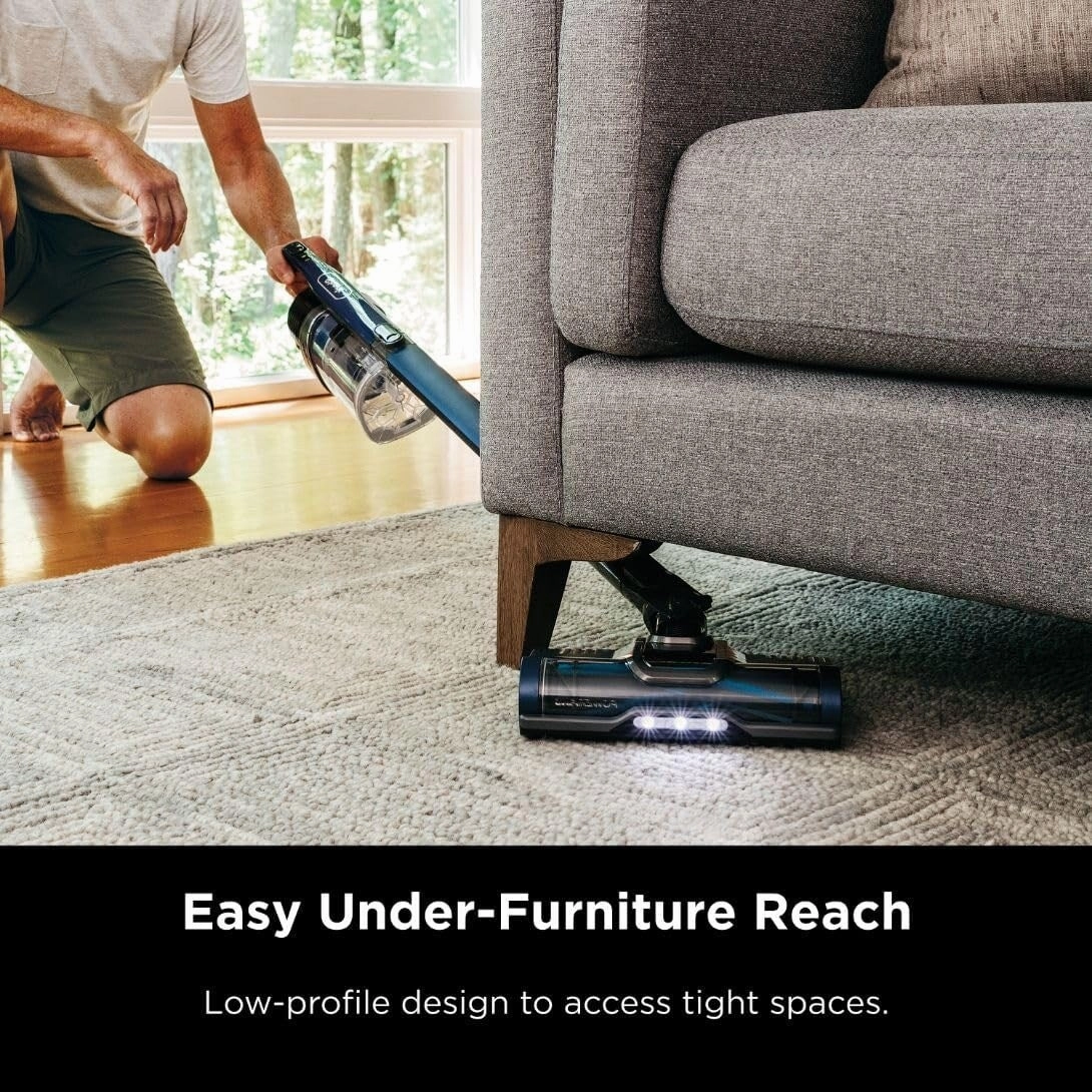 Pet Power Cordless Stick Vacuum Self-Cleaning Brusholl. PowerFins. Crevice Tool. Dusting Brush. 50min Runtime. Blue