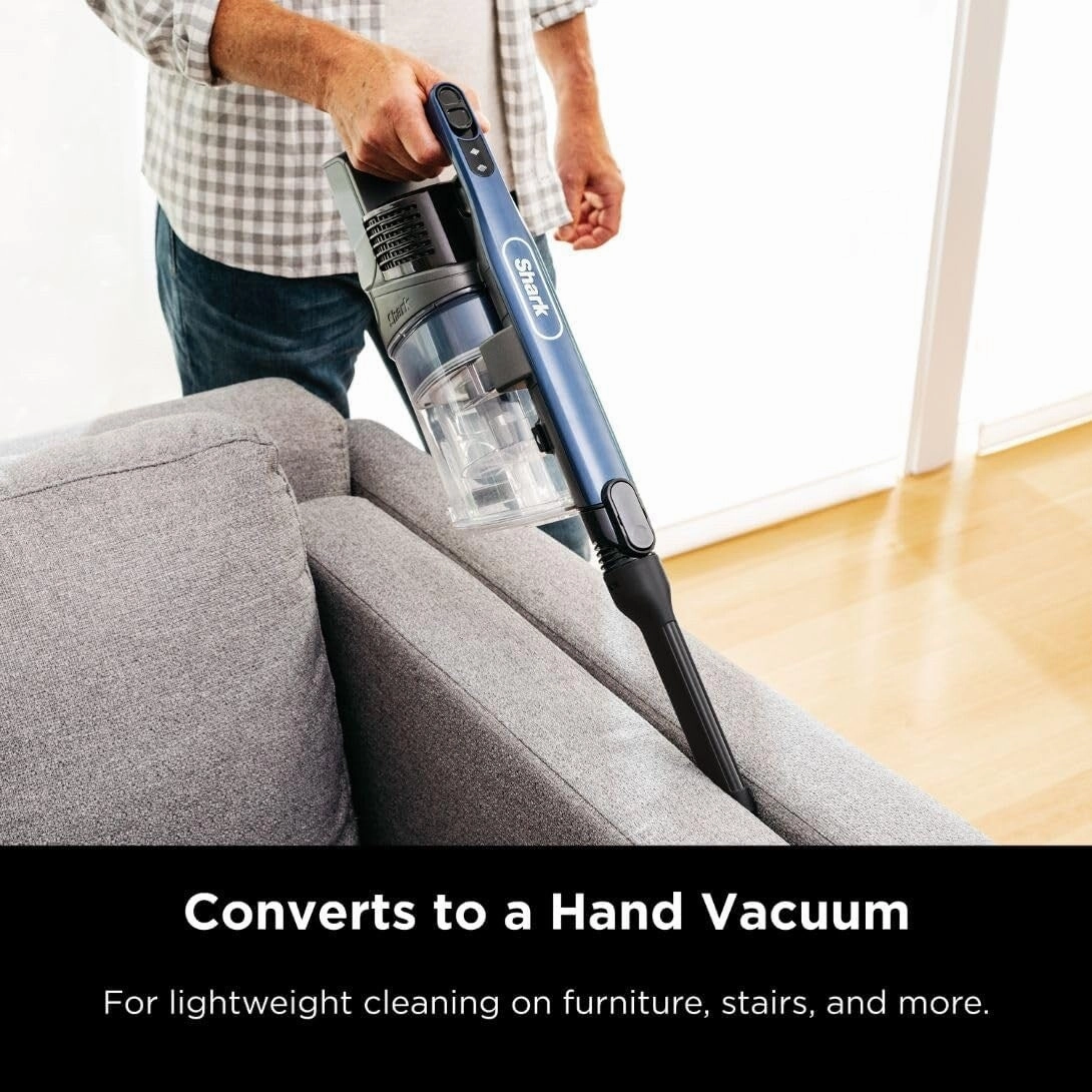 Pet Power Cordless Stick Vacuum Self-Cleaning Brusholl. PowerFins. Crevice Tool. Dusting Brush. 50min Runtime. Blue