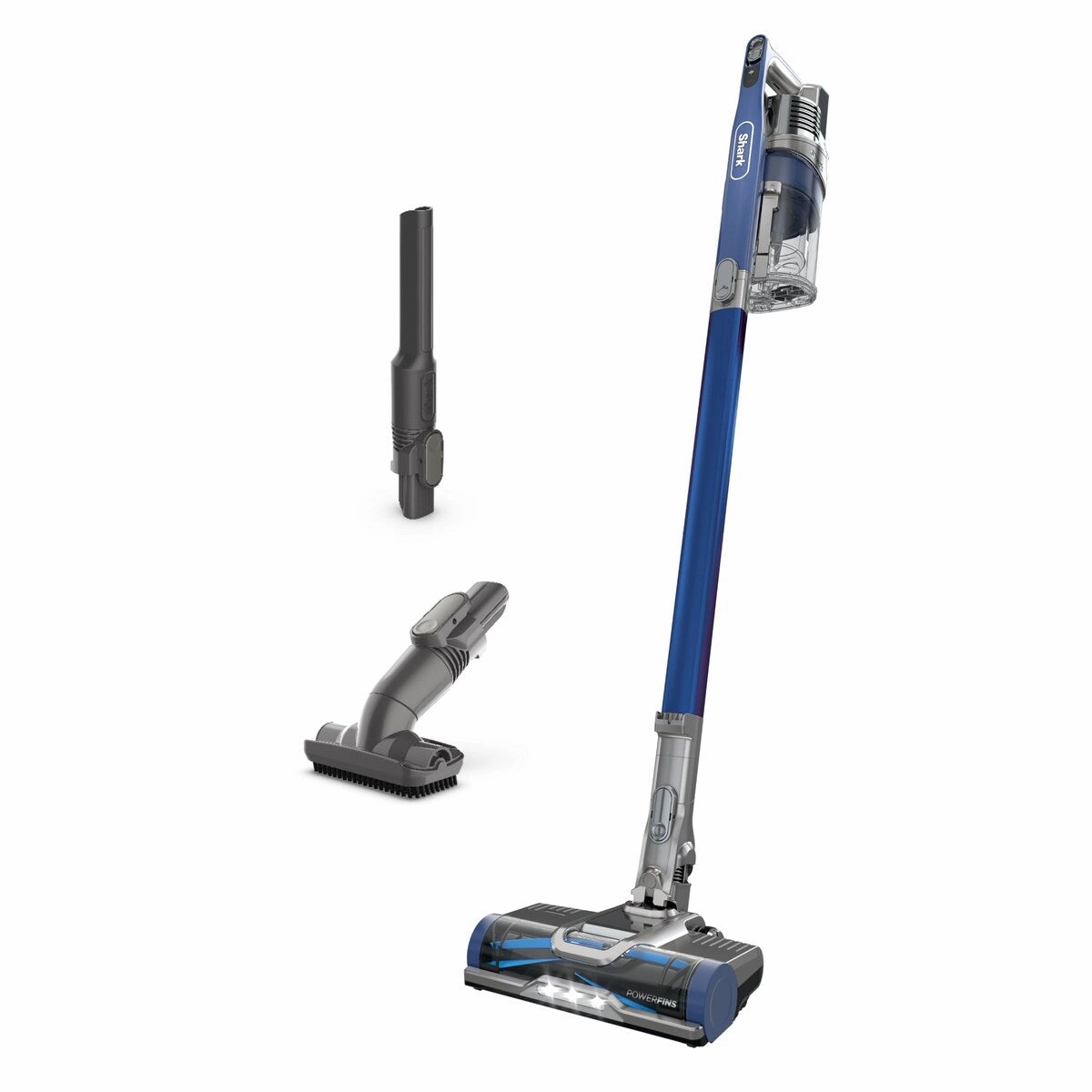 Pet Power Cordless Stick Vacuum Self-Cleaning Brusholl. PowerFins. Crevice Tool. Dusting Brush. 50min Runtime. Blue