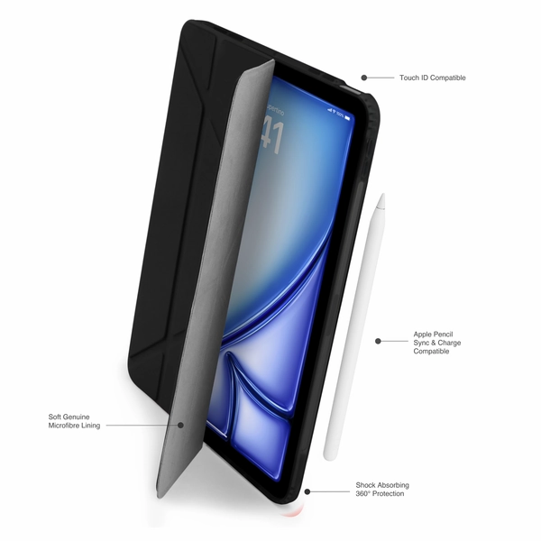 Pipetto Origami No1 Original Case for iPad Air 11 / 10.9 - Black | P052-49-AD