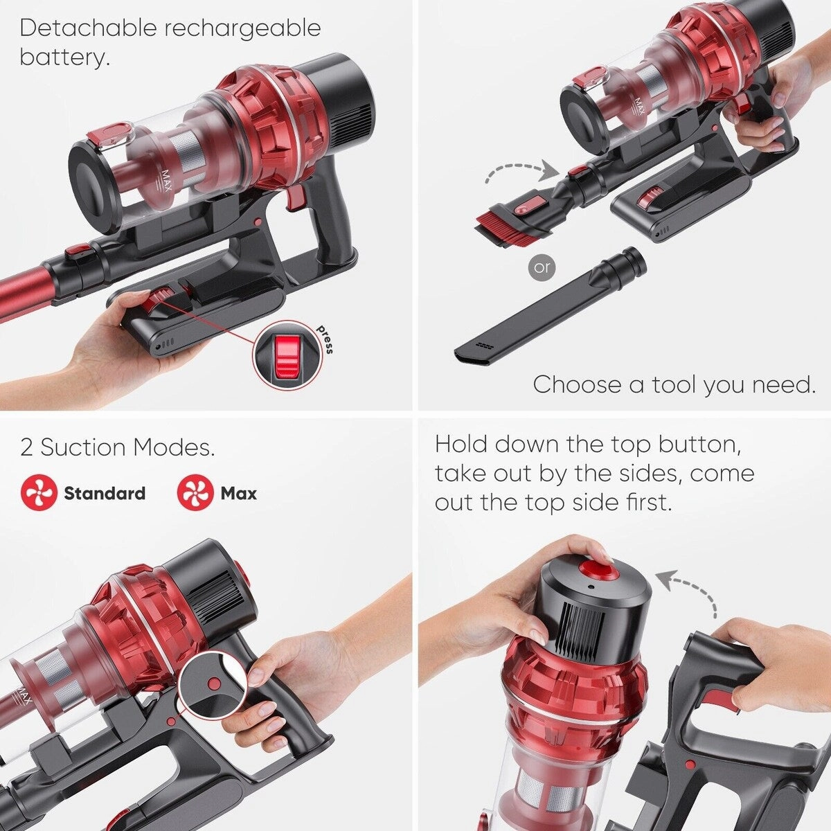 Portable 6-IN-1 Stick Handheld Vacuum Cleaner