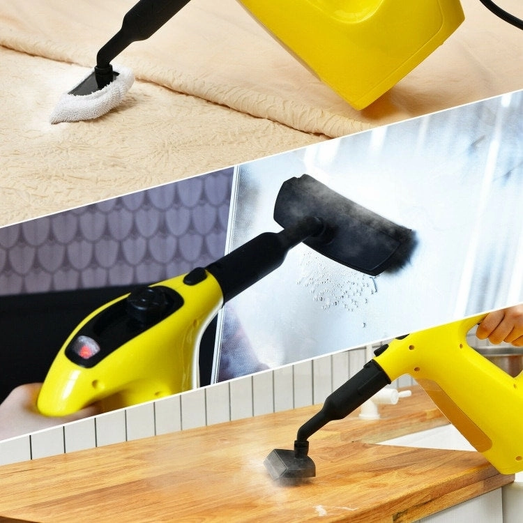 Powerful 1400W Handheld Steam Cleaner with 17 Accessories for Versatile Household Cleaning - 13 x 5 x 9.5 (L x W x H)