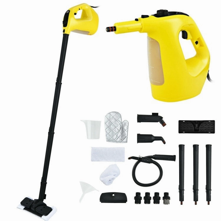 Powerful 1400W Handheld Steam Cleaner with 17 Accessories for Versatile Household Cleaning - 13 x 5 x 9.5 (L x W x H)