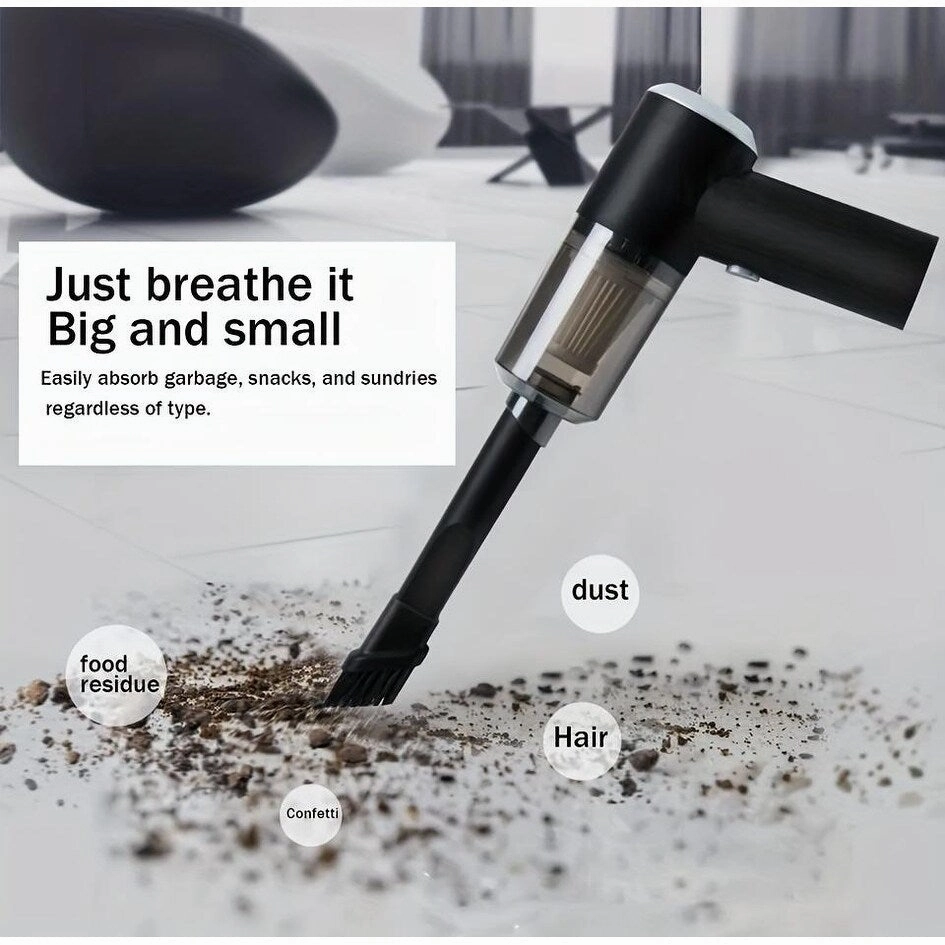 Powerful Cordless Handheld Vacuum Cleaner for Car and Home Black