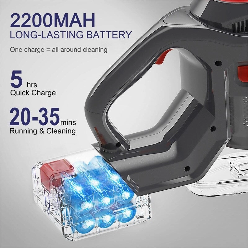 Powerful Supersuction straight tube stick vacuum cleaner with extra HEPA
