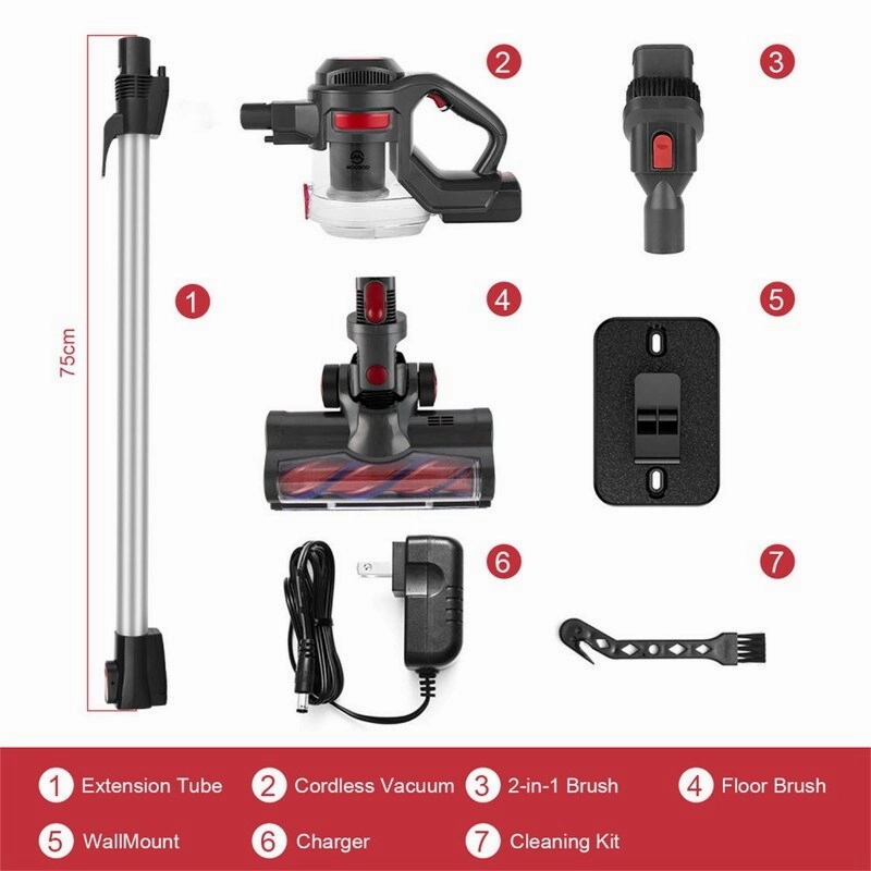 Powerful Supersuction straight tube stick vacuum cleaner with extra HEPA