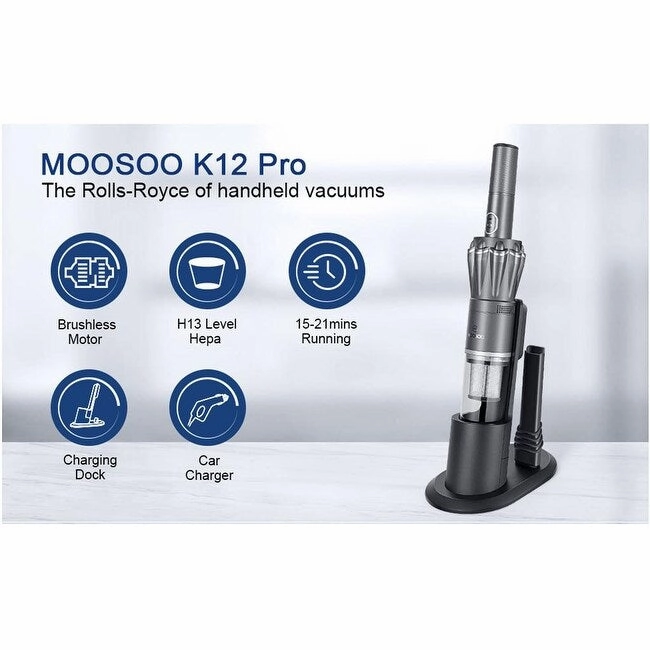 Pro Handheld Vacuum Cordless 12KPa. 1.1LB Lightweight Hand Vacuum Cleaner with Upgraded Brushless Motor & Single Touch Empty
